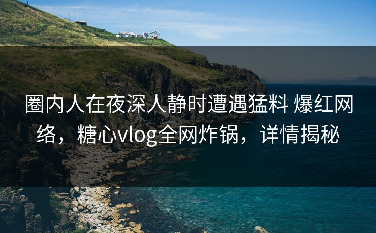 圈内人在夜深人静时遭遇猛料 爆红网络，糖心vlog全网炸锅，详情揭秘